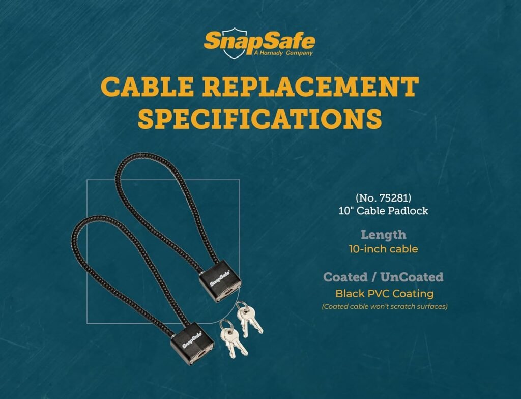 SnapSafe Lockbox Cables for Firearms, Bicycles, Cabinets and Valuables