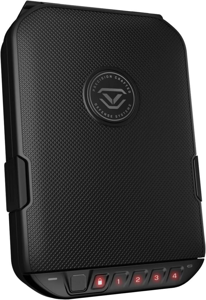 VAULTEK LifePod 2.0 Secure Waterproof Travel Case Rugged Electronic Lock Box Travel Organizer Portable Handgun Case with Backlit Keypad (Covert Black) (Biometric)