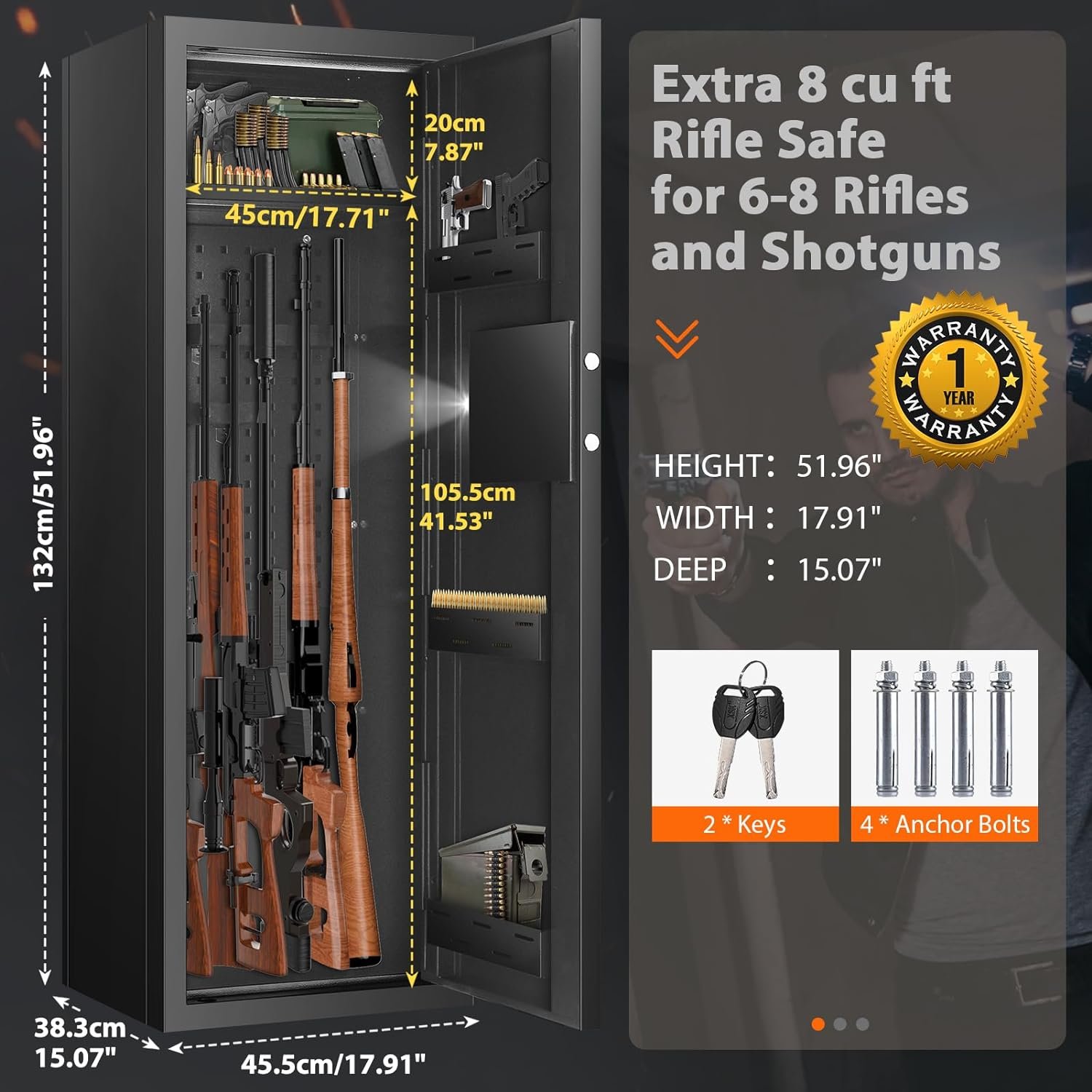 51″ 8 Large Rifle Gun Safe Cabinet Review
