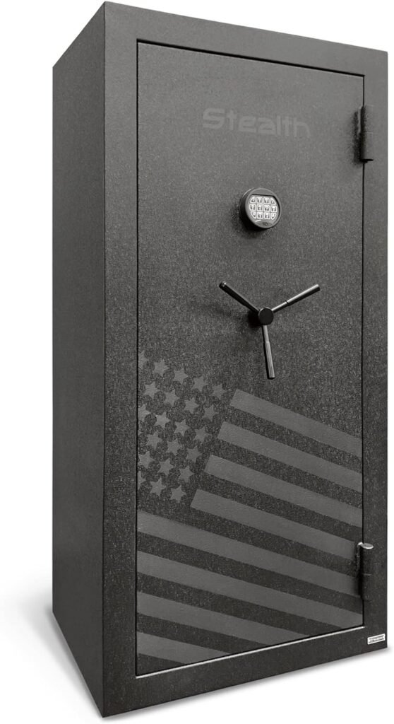 Essential Gun Safe EGS28 Special Edition FLAG Safe 28 Gun Capacity with 30 Minute Fire Protection California DOJ Approved Black
