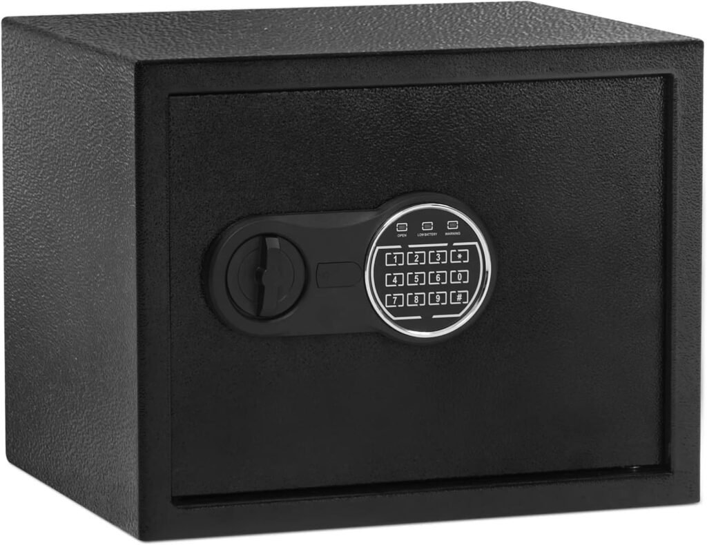 1.2 Cu ft Large Fireproof Safe Box with Digital Keypad Lock, Steel Safe with Interior Lining and Bolt Down Kit, Document Safe Fireproof Waterproof, Jewelry, and Valuables, Black