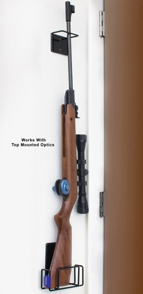 RackEm Gun Rack Indoor Rifle Racks - Wall Mount Shotgun Hooks for AR 15 - Archery Bow -Storage for Rifles - Soft Coated Heavy Duty Steel