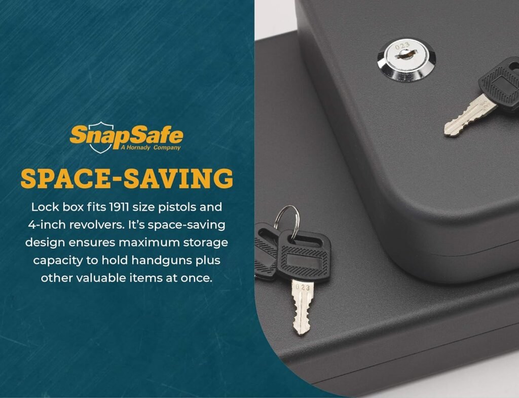 SnapSafe Portable Lock Box for Guns and Valuables, 2 Pack - Includes 2 Lock Boxes (Keyed Alike), 4 Keys and 1500 Pound Patented Security Cable - Thick 16-Gauge Steel - An Ideal Car Gun Safe