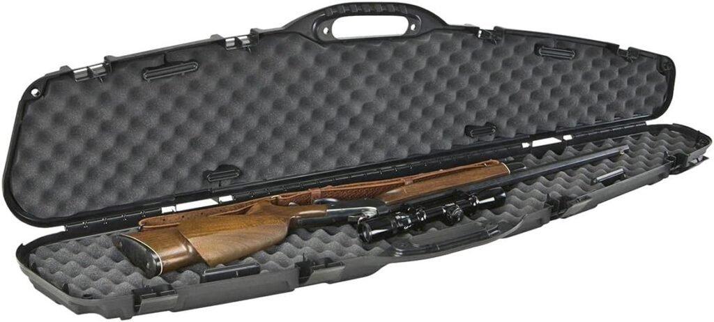 Plano Pro-Max Scoped Rifle Hard Case, 53.63 L x 13 W x 3.75 H, Black  Flambeau Outdoors 45DWS Double Wall Safe Shot Large Caliber Slim Pistol Case 20, Portable Firearm Storage Accessory